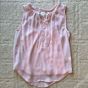 Liz Claiborne Pink Sleeveless Blouse With Attached Spaghetti Strap Camisole